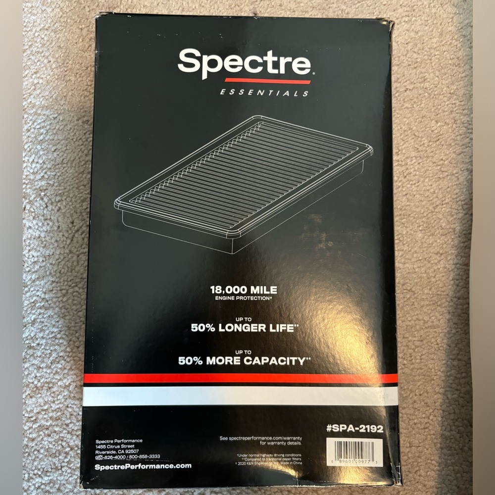 Spectre 18,000 mile air filter
